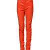 Dolce & Gabbana Orange Cotton High Waisted Denim Jeans