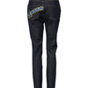Dolce &amp; Gabbana Blue Queen Patch AUDREY Jeans mit mittlerer Taille
