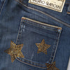John Galliano Blue Cotton Mid Waist Wide Leg Denim Jeans