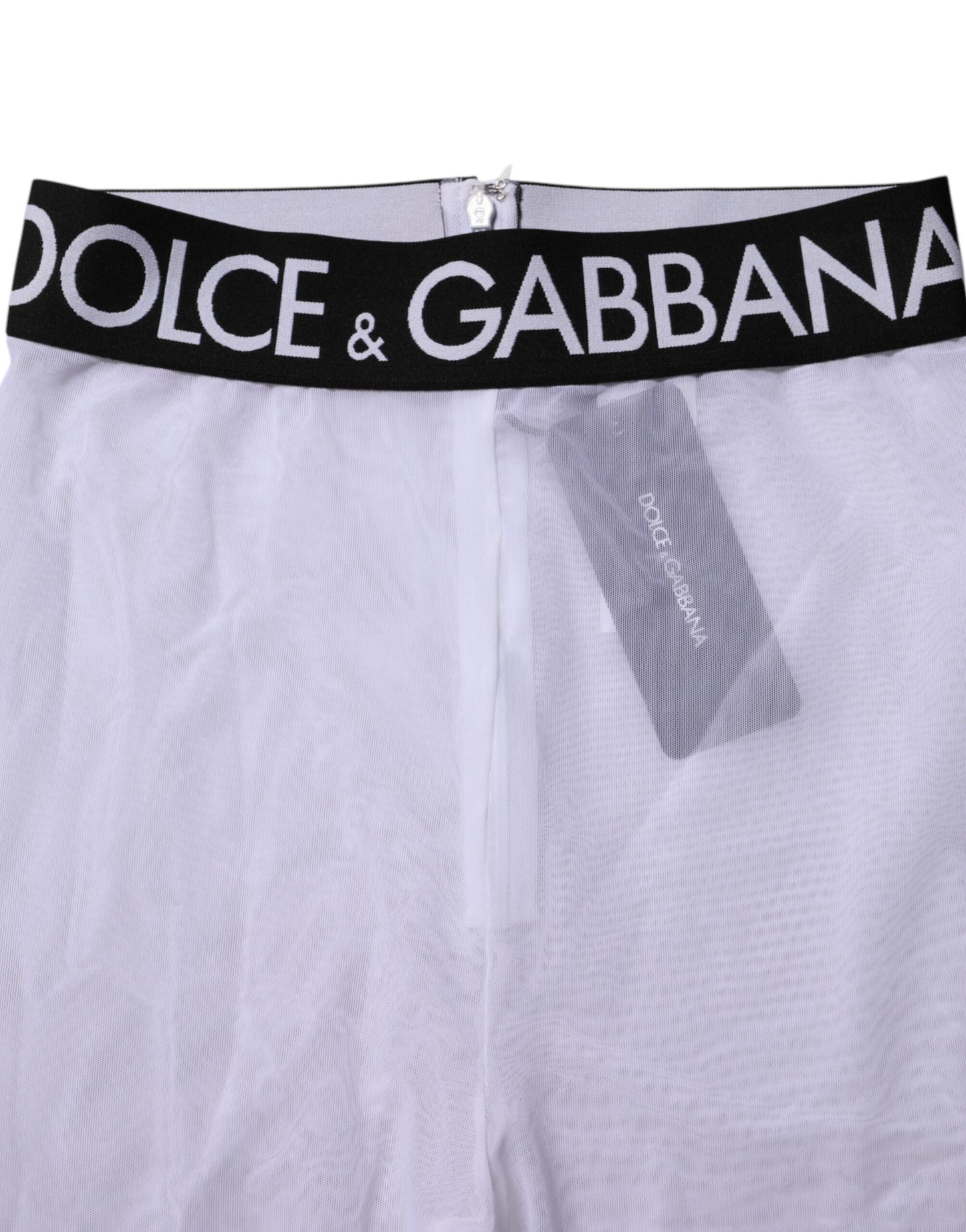 Dolce &amp; Gabbana – Graue Leggings aus Nylon mit DG-Logo und mittlerer Taille