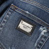 Dolce &amp; Gabbana – Blaue Jeans aus gewaschener Baumwolle mit hoher Taille