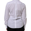 Dolce & Gabbana White Cotton Long Sleeves Collared Top Shirt