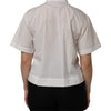 Dolce & Gabbana White Cotton Short Sleeves Collared Top Shirt