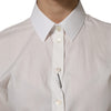 Dolce & Gabbana White Cotton Short Sleeves Collared Top Shirt