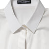 Dolce & Gabbana White Cotton Short Sleeves Collared Top Shirt