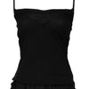Scervino Street Black Wool Sleeveless Square Neck Tank Top