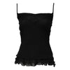 Scervino Street Black Wool Sleeveless Square Neck Tank Top