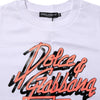 Dolce & Gabbana White Cotton Graphic Print Crew Neck T-shirt