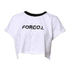Dolce & Gabbana White Graphic Print Crew Neck Cropped T-shirt