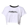 Dolce & Gabbana White Graphic Print Crew Neck Cropped T-shirt