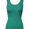 Dolce & Gabbana Green Silk Sleeveless Round Neck Tank Top