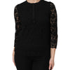 Dolce & Gabbana Black Nylon Lace Long Sleeve Blouse Top