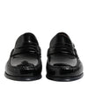 Dolce & Gabbana Black Leather Slip On Loafers Dress Shoes