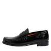 Dolce & Gabbana Black Leather Slip On Loafers Dress Shoes