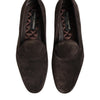 Dolce & Gabbana Brown Velvet Leather Slip On Loafers Shoes