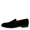 Dolce & Gabbana Black Velvet Slip On Loafers Formal Shoes