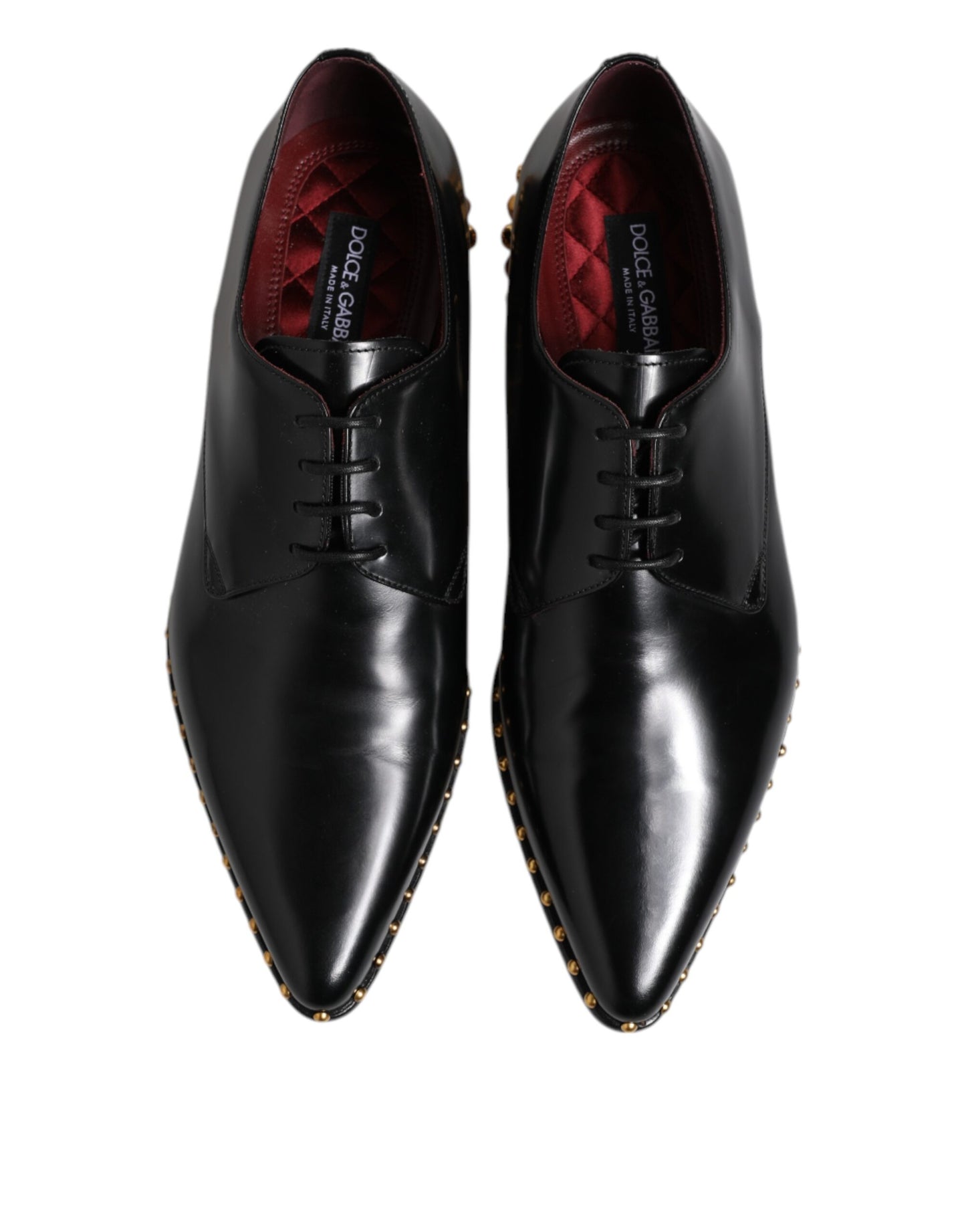 Dolce &amp; Gabbana – Derby-Schuhe aus schwarzem Leder mit Nieten