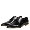 Dolce &amp; Gabbana – Derby-Schuhe aus schwarzem Leder mit Nieten