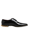 Dolce &amp; Gabbana – Derby-Schuhe aus schwarzem Leder mit Nieten