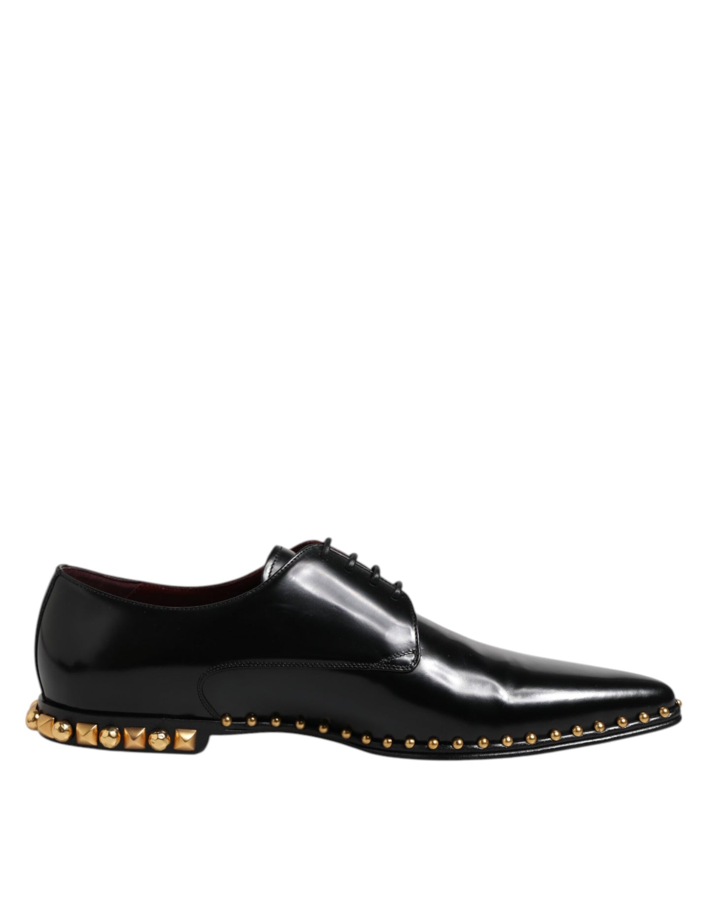 Dolce &amp; Gabbana – Derby-Schuhe aus schwarzem Leder mit Nieten