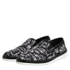 Dolce & Gabbana Black Slip On Printed Men Loafers Shoes
