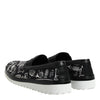 Dolce & Gabbana Black Slip On Printed Men Loafers Shoes