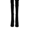 Dolce & Gabbana Black Suede Leather Knee High Boots Shoes