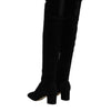 Dolce & Gabbana Black Suede Leather Knee High Boots Shoes