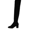 Dolce & Gabbana Black Suede Leather Knee High Boots Shoes