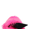 Dolce & Gabbana Pink Faux Fur Leather High Heels Boots Shoes