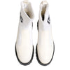 Dolce & Gabbana White Beige DG Logo Mid Calf Boots Shoes