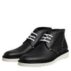 Dolce & Gabbana Black White Leather Ankle Boots Shoes