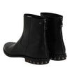 Dolce & Gabbana Black Leather Logo Ankle Boots Studded Shoes