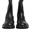 Dolce & Gabbana Black Leather Mid Calf Boots Flats Shoes