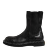 Dolce & Gabbana Black Leather Mid Calf Boots Flats Shoes