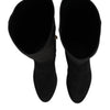 Dolce & Gabbana Black Suede Leather Knee High Boots Shoes
