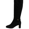 Dolce & Gabbana Black Suede Leather Knee High Boots Shoes