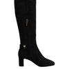 Dolce & Gabbana Black Suede Leather Knee High Boots Shoes