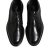 Dolce & Gabbana Black Leather Derby Wingtip Formal Shoes