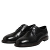 Dolce & Gabbana Black Leather Derby Wingtip Formal Shoes