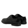 Dolce & Gabbana Black Leather Derby Wingtip Formal Shoes