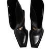 Dolce & Gabbana Black Leather High Boots Flats Shoes