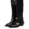 Dolce & Gabbana Black Leather High Boots Flats Shoes