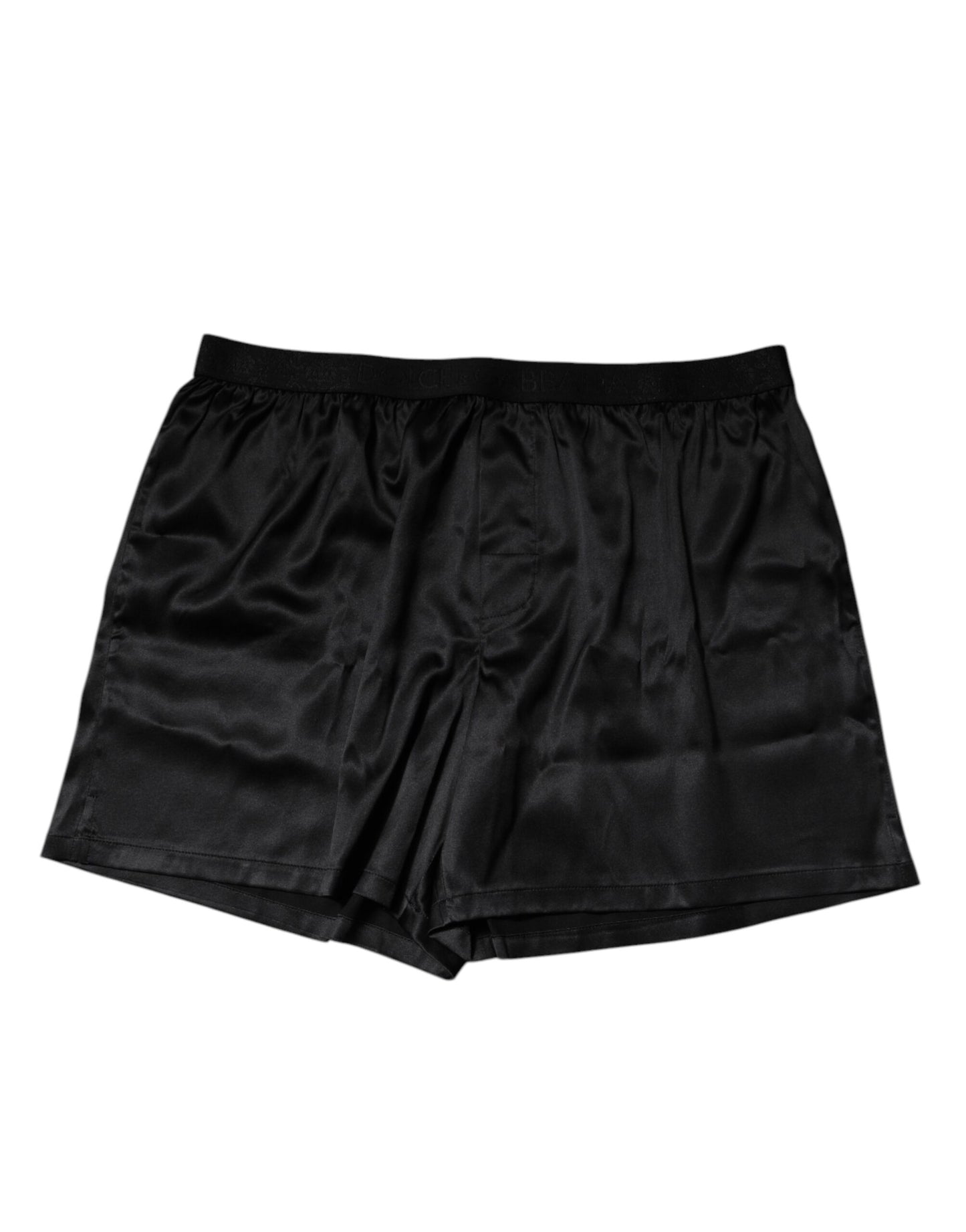 Dolce & Gabbana Black Silk Regular Men Boxer Shorts Underwear