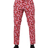 Dolce & Gabbana Pink Cherry Print Cotton Dress Pants