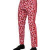 Dolce & Gabbana Pink Cherry Print Cotton Dress Pants