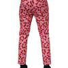 Dolce & Gabbana Pink Cherry Print Cotton Dress Pants