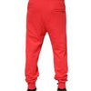 Dolce & Gabbana Red Cotton Men Jogger Sweatpants Pants