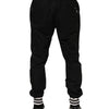 Dolce & Gabbana Black Cotton Logo Tape Men Jogger Pants