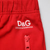 Dolce & Gabbana Red Viscose Logo Jogger Men Sweatpants Pants